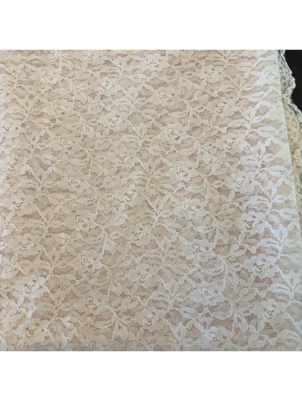Blush Pink Floral Lace Tablecloth 50x100 Wedding Cottage Rectangular - Picture 6 of 7
